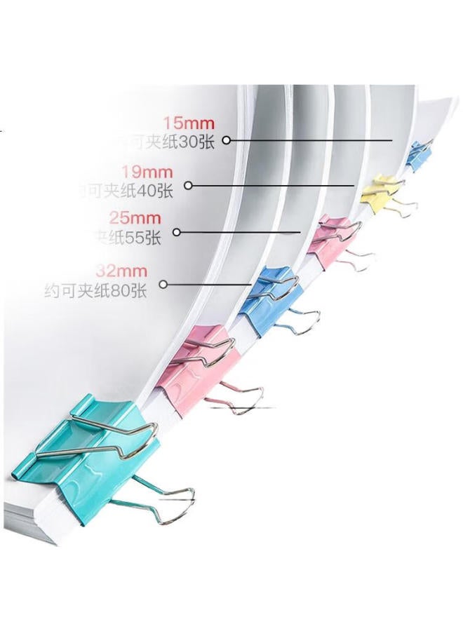 Befon Deyin Long Tail Clips, 19Mm Small Size, Colorful Metal Tail Clips, Paper Clips, Document Clips, Bill Clips, Office Supplies, 40 Pieces/Tube, 4266 - Image 3