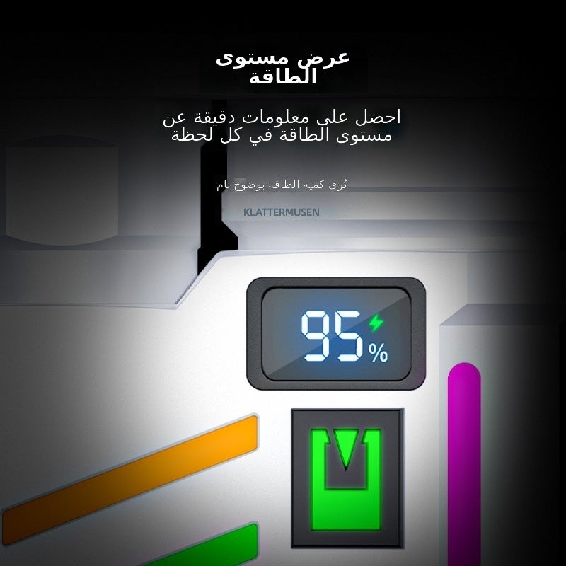 القرش المبتسم SMILING SHARK مصباح يدوي محمول قابل للشحن عبر USB مع وضعين للإضاءة، سطوع عالي، إضاءة لامعة ومؤشر بطارية - Image 5