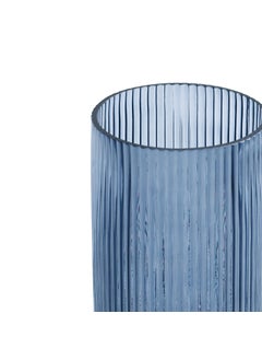 PURE HOME + LIVING Pure Home Living Blue Ribbed Straight Glass Vase Medium  - Image 5