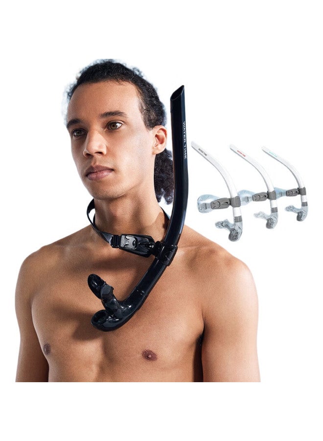 WATERTIME Breath Tube, Swimming Training, Children And Adults Freestyle Breathing Device, Fully Wet, White Tube With Gray Mark - Image 2