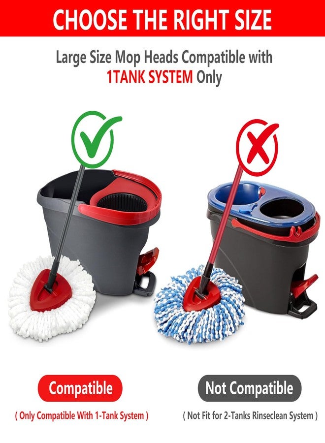 Tecbeauty 8 Pack Mop Replacement Heads Compatible with O Cedar Triangle Swivel Mops, Spin Mop Microfiber Refills, Deep Cleaning Easy to Replace - Image 3