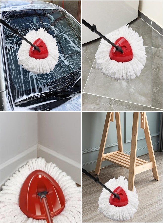 Tecbeauty 8 Pack Mop Replacement Heads Compatible with O Cedar Triangle Swivel Mops, Spin Mop Microfiber Refills, Deep Cleaning Easy to Replace - Image 4