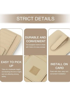 Oasisgalore 1 PC Car Sun Visor Card Holder Replacement, 6.10In x 4.92In Large Capacity Leather Vehicle Visor Sunglasses Organizer Clip, Universal Automotive Pen Pocket Accessories for Truck SUV (Beige)  - Image 3