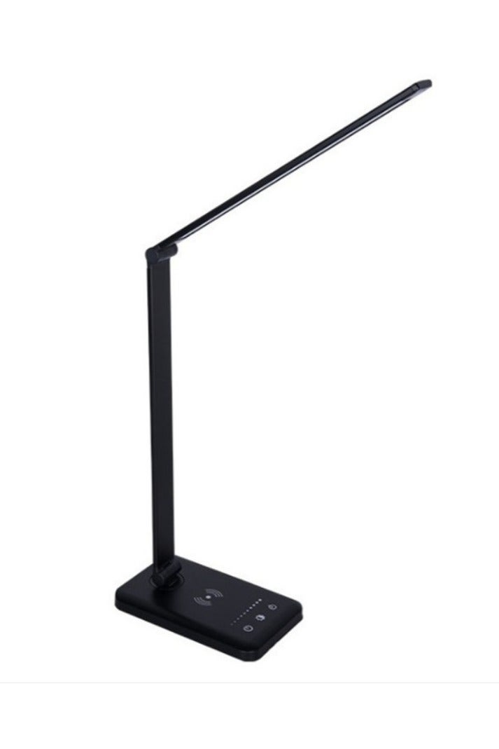 LED Desk Lamp with Wireless Charger, USB Charging Port, 10 Brightness, 5 Color Modes, Desk Lamps for Home Office, Dimmable Table Lamp Eye Caring Reading Light, Touch Control, Auto Timer, Black - Image 2