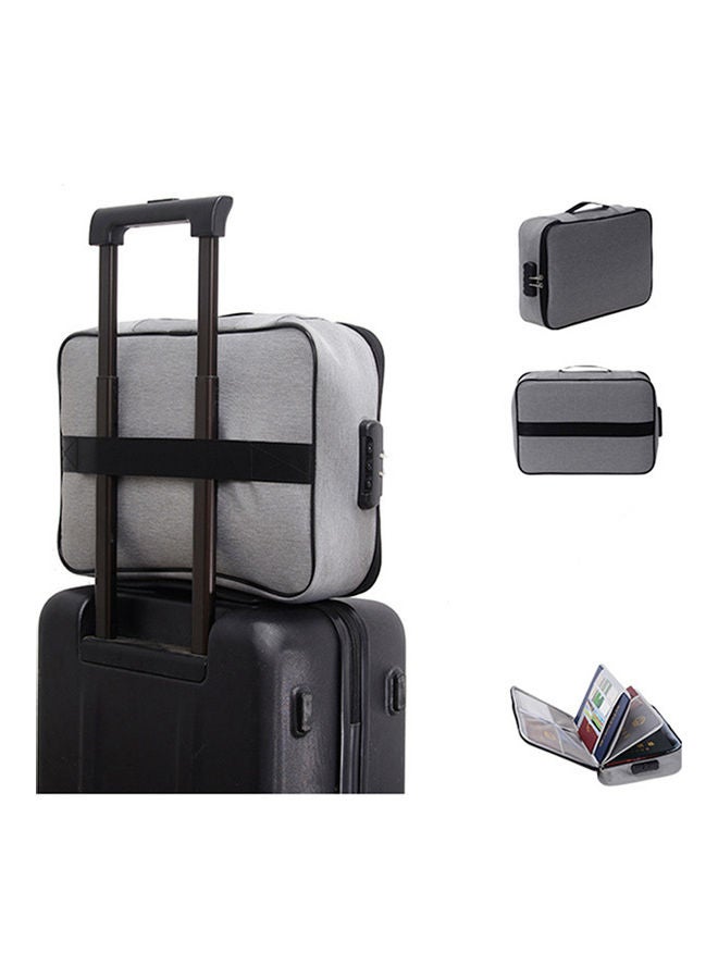 Two Layered Document Bag With Lock grey - Image 5