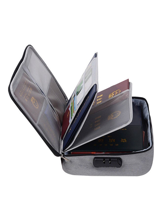 Two Layered Document Bag With Lock grey - Image 1