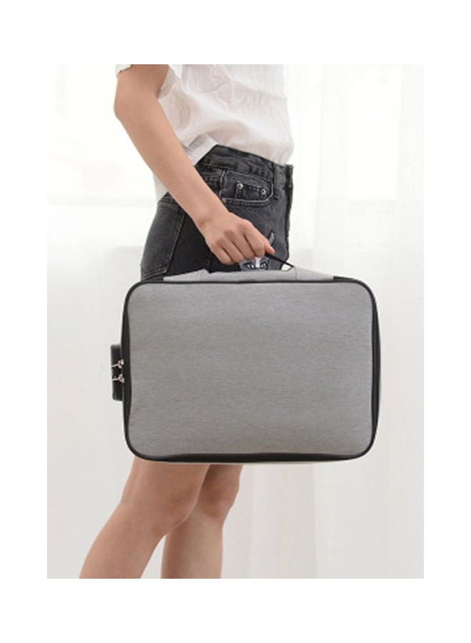 Two Layered Document Bag With Lock grey - Image 2