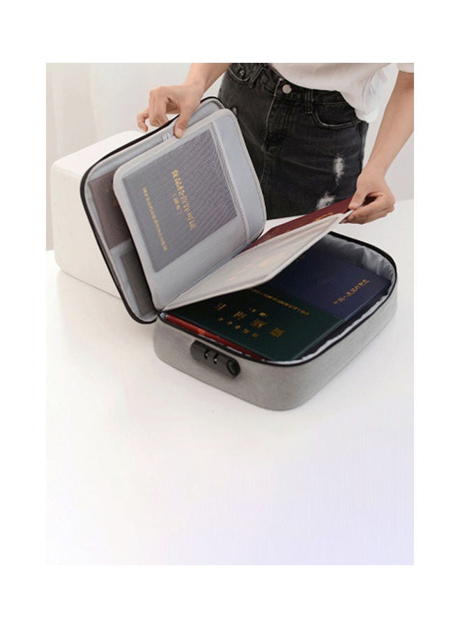 Two Layered Document Bag With Lock grey - Image 3