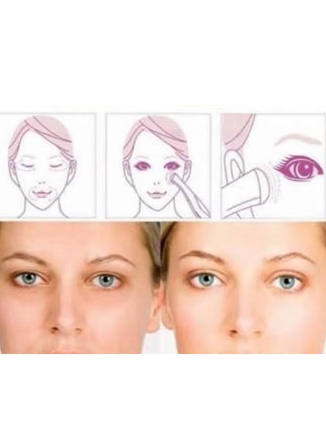 قلمان صغيران لتدليك العين كهربائياً، أداة تدليك العين، أداة تجميل العين (وردي + أبيض) - Image 3
