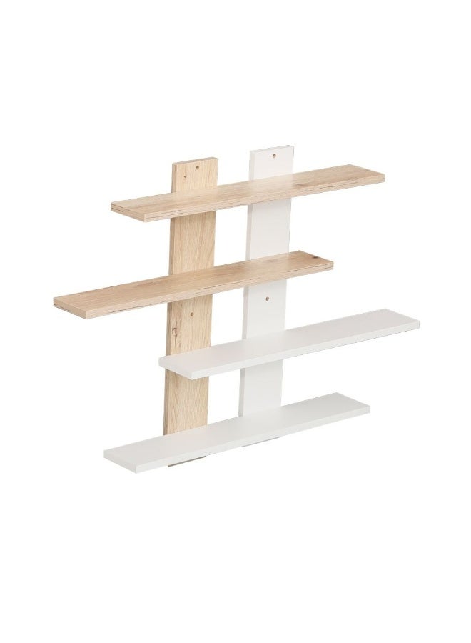 DANUBE HOME رف حائط كوليس 4 طبقات - أثاث غرفة معيشة أنيق من البلوط/الأبيض، خشب هندسي، 85×11.5×60 سم، مثالي لديكور المنزل والتخزين، 4 رفوف، تشطيب ميلامين - Image 2