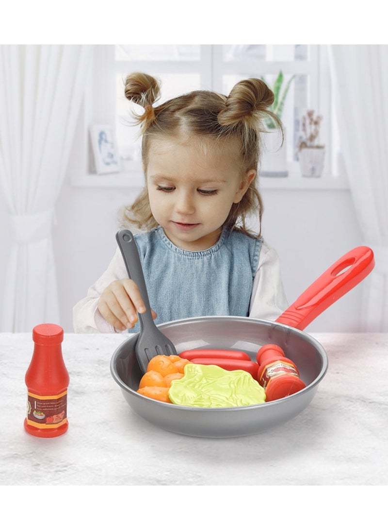 8Pcs Kitchen Cooking Playset, Kids Cooking Pretend Playsets, Kids Household Toys, Play Kitchen Accessories for Girls Boys Toddlers - Image 3