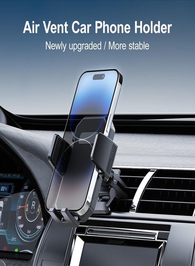 HouDeOS 2023 Upgraded Phone Mount for Car, Air Vent Car Phone Holder [Big Phone & Thick Cases Friendly],Hands Free Cell Phone Automobile Clamp Cradles, Compatible with All iPhone Samsung Phones - Image 3