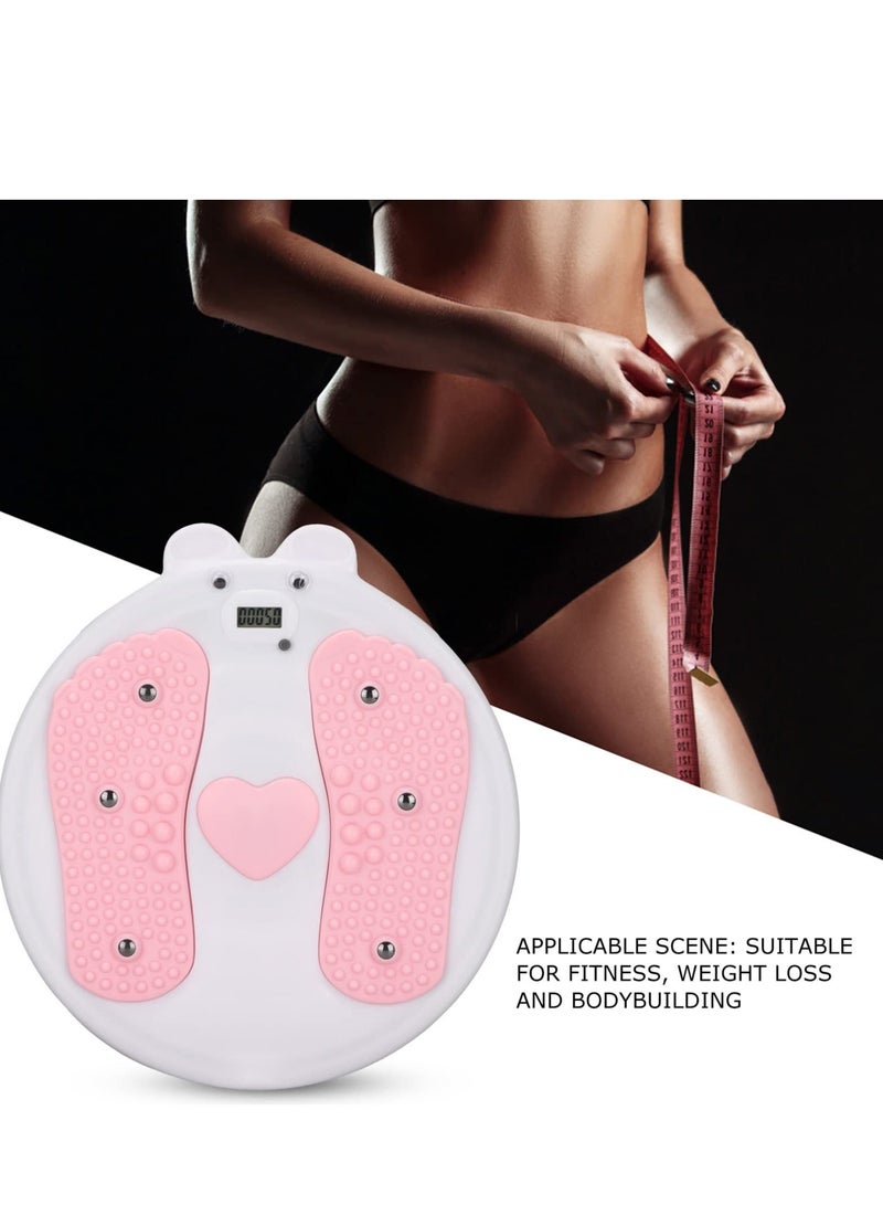Waist Twisting Board, New Generation of Waist Twisting Disc, Exercise Discs Home Electronic Twisting Waist Disc Ab Rotating Board Acupressure Nodes Fitness Equipment (Pink)