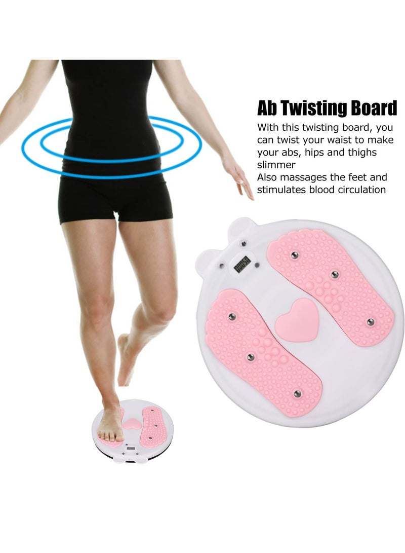 Waist Twisting Board, New Generation of Waist Twisting Disc, Exercise Discs Home Electronic Twisting Waist Disc Ab Rotating Board Acupressure Nodes Fitness Equipment (Pink)