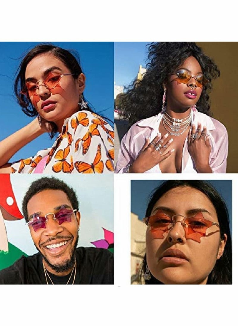 Excefore Sunglasses for Women/Men, Star Rimless Sunglasses - Image 5