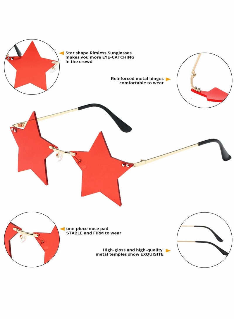 Excefore Sunglasses for Women/Men, Star Rimless Sunglasses - Image 3