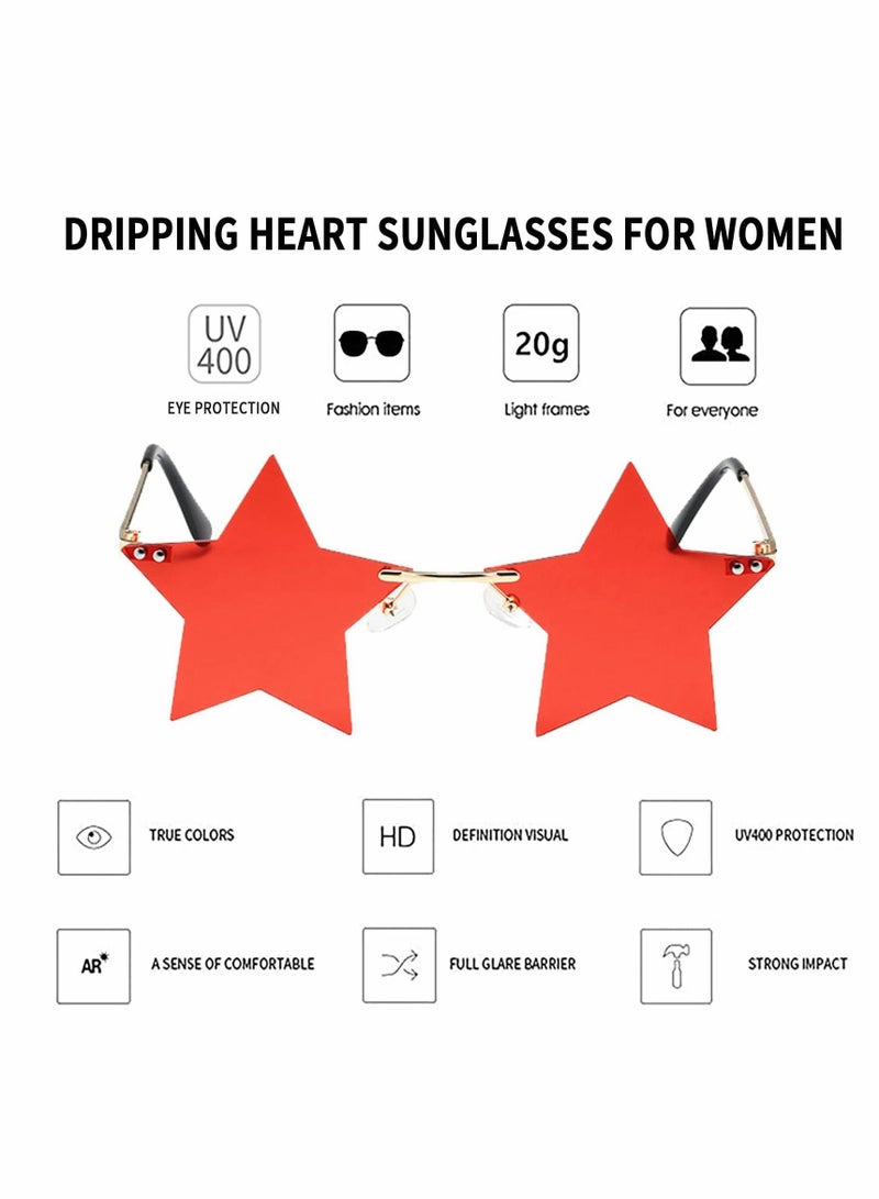 Excefore Sunglasses for Women/Men, Star Rimless Sunglasses - Image 2