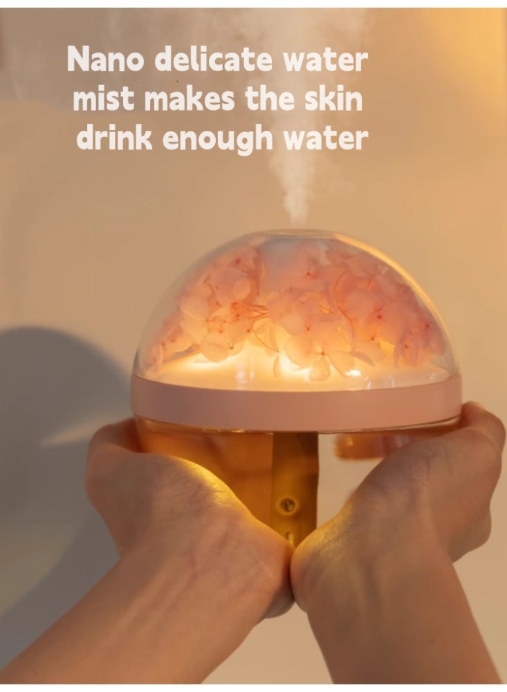Humidifier Small Household Desktop Night Light Charging Portable Atmosphere Light Pink - Image 5