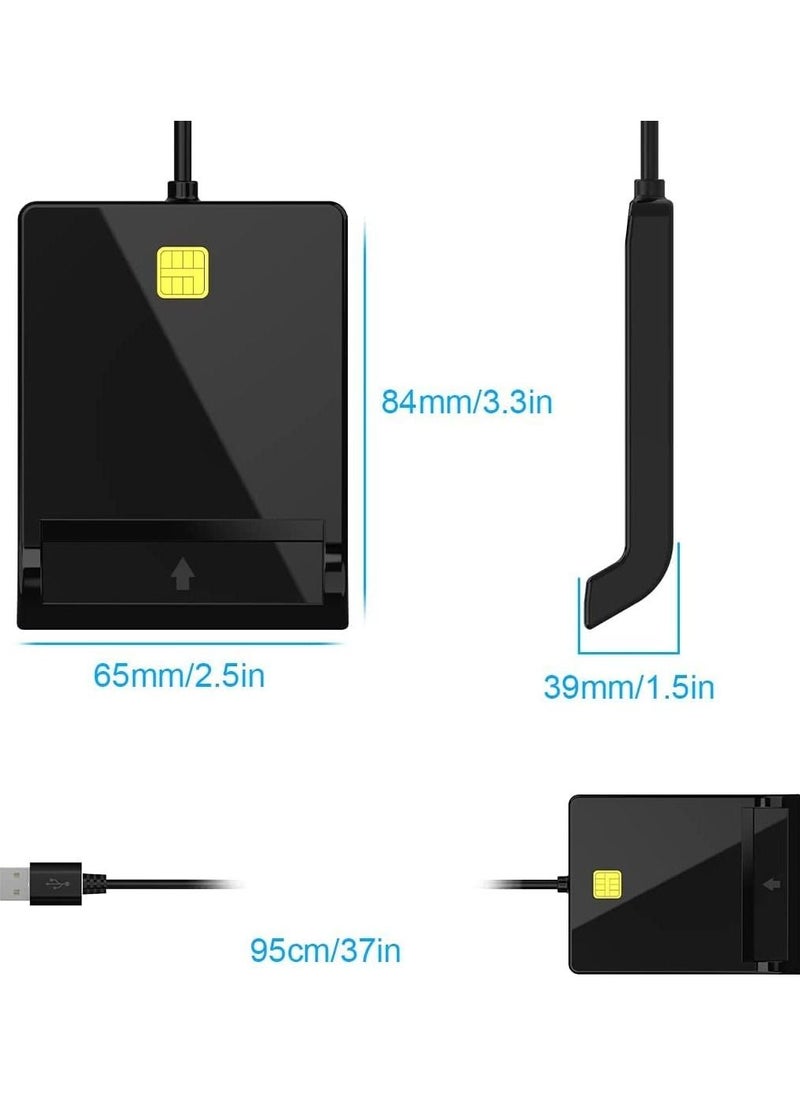 Generic - Smart Card Reader USB ID Card Reader, USB Card Reader for Bank Card SIM/Chip/IC/CAC Card, Plug & Play, SIM Card Reader Compatible with Windows, Linux, Mac OS 10.5 and above - Image 1
