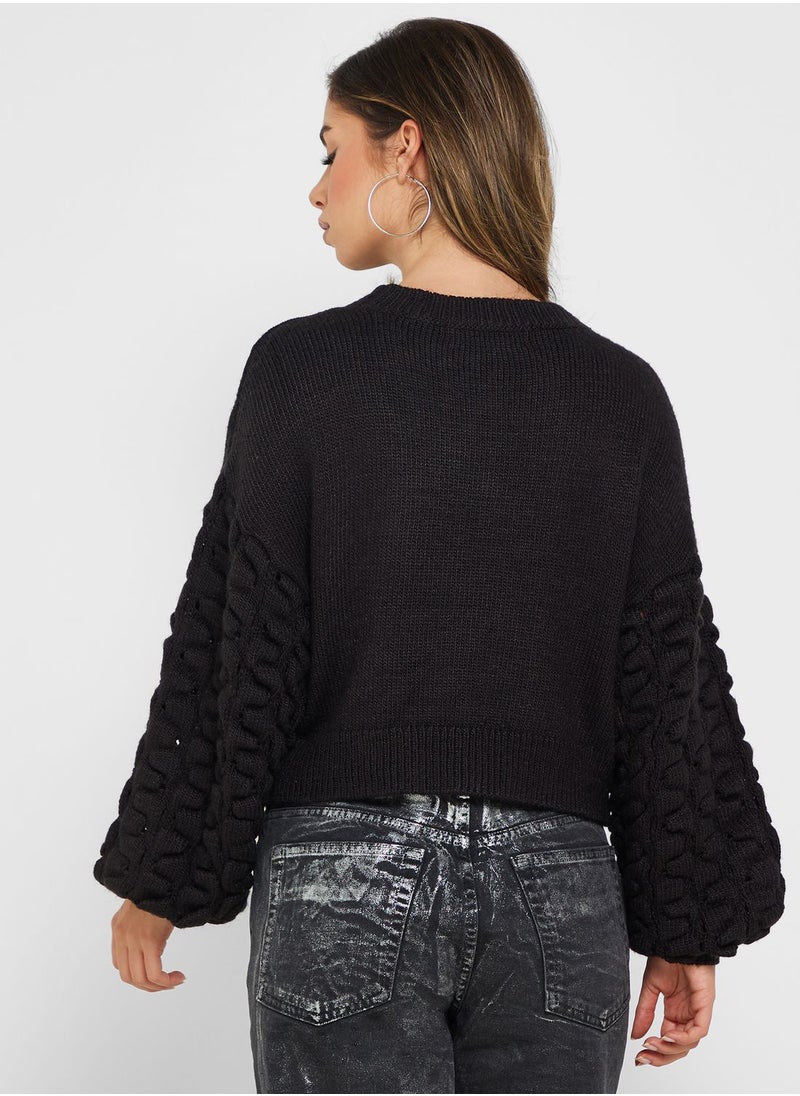 VERO MODA - Balloon Sleeve Knitted Sweater - Image 1