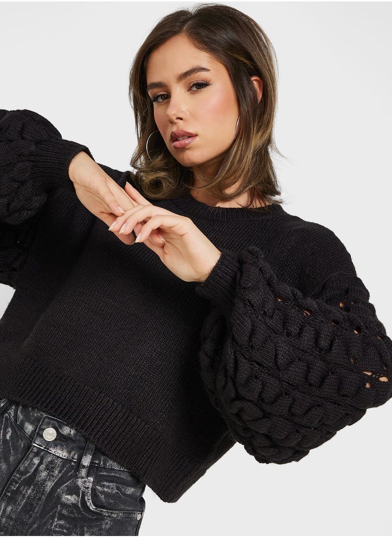 VERO MODA - Balloon Sleeve Knitted Sweater - Image 1