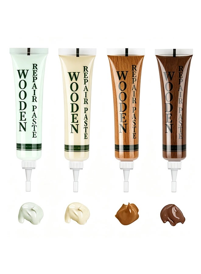 Woodeze Wooden Repair Paste 4 Colors Wood Furniture Filler For Scratches Cracks Nail Holes Restore Door Table Floor Cabinet Surfaces,4pcs - Image 1