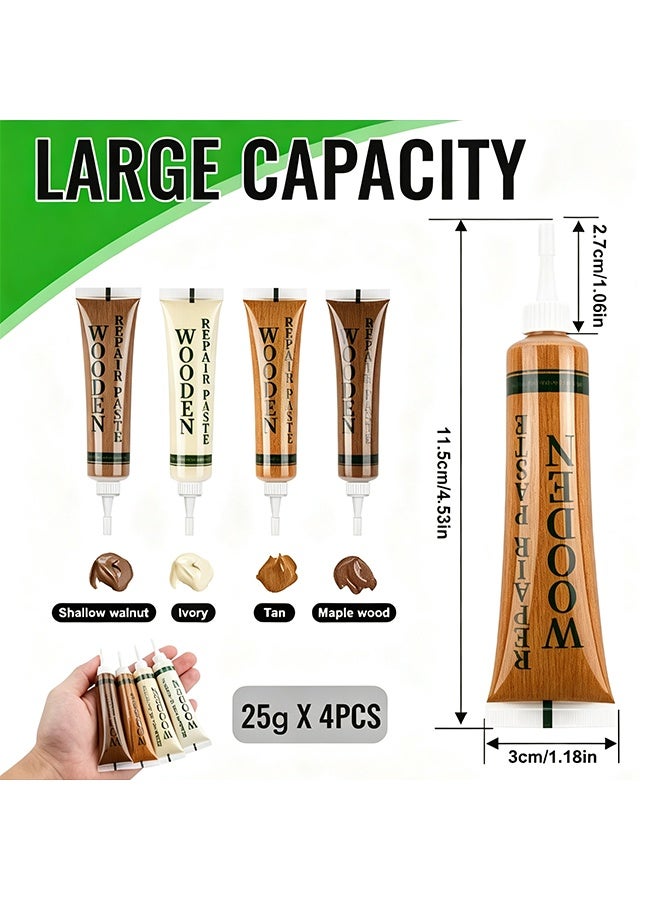 Woodeze Wooden Repair Paste 4 Colors Wood Furniture Filler For Scratches Cracks Nail Holes Restore Door Table Floor Cabinet Surfaces,4pcs - Image 5