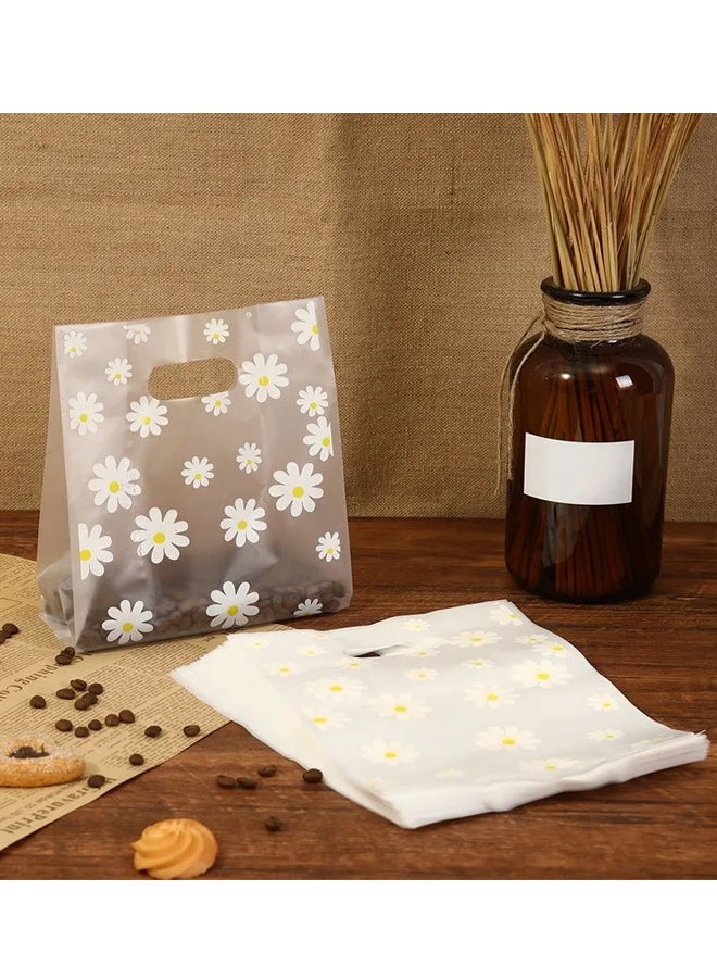 50 Pieces Reusable Transparent Bags For Gifts And Distributions Decorated With Flowers, Food Bags, Clear Bags, Flower Bags, Clear 20×30cm - Image 3