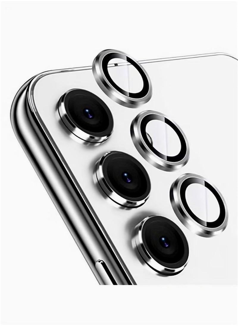 Generic - Samsung Galaxy A14/A34 Camera Lens Protector Individual Tempered Glass Camera Screen Protector Metal Ring Lens Cover for Galaxy A14/A34 Accessories 1 Set Silver - Image 1