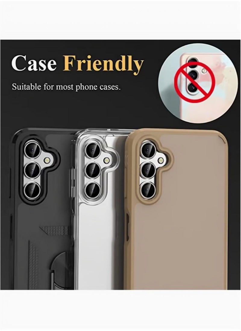 Generic - Samsung Galaxy A14/A34 Camera Lens Protector Individual Tempered Glass Camera Screen Protector Metal Ring Lens Cover for Galaxy A14/A34 Accessories 1 Set Silver - Image 1