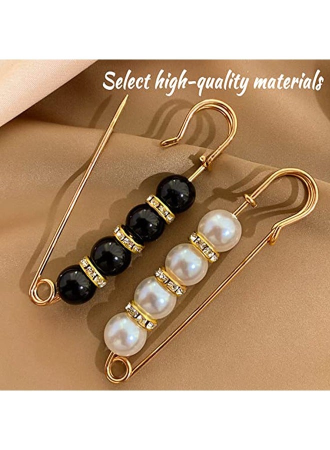 GUSGU 10 Pieces Artificial Pearl Brooch Pins Anti-Exposure Neckline Safety Pins Sweater Shawl Clips for Women Girls Wedding Party Decorations, Assorted Styles - Image 2