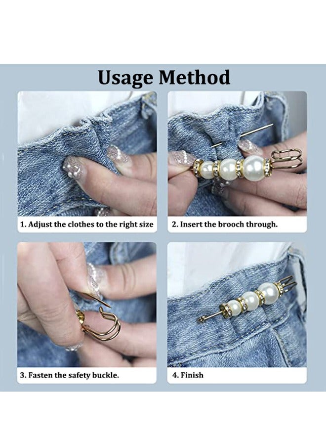 GUSGU 10 Pieces Artificial Pearl Brooch Pins Anti-Exposure Neckline Safety Pins Sweater Shawl Clips for Women Girls Wedding Party Decorations, Assorted Styles - Image 3