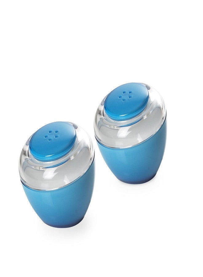 Omada Salt and Pepper Shakers: Acrylic Spice Shaker Set – Cute Modern Easy Fill Salt and Pepper Containers – Blue and Clear Salt and Pepper Set – Dishwasher Safe and BPA Free – Made in Italy - Image 1