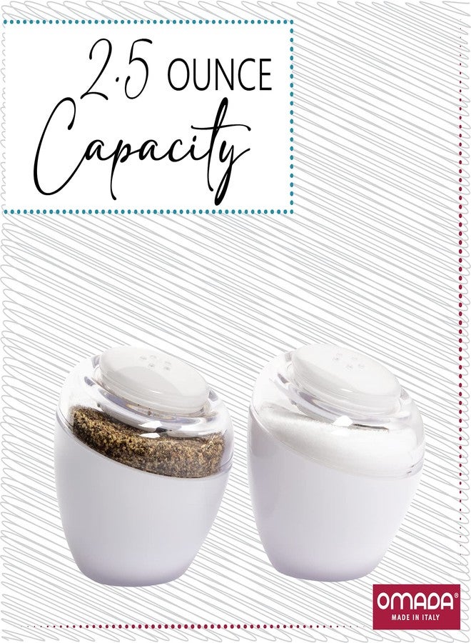 Omada Salt and Pepper Shakers: Acrylic Spice Shaker Set – Cute Modern Easy Fill Salt and Pepper Containers – Blue and Clear Salt and Pepper Set – Dishwasher Safe and BPA Free – Made in Italy - Image 4