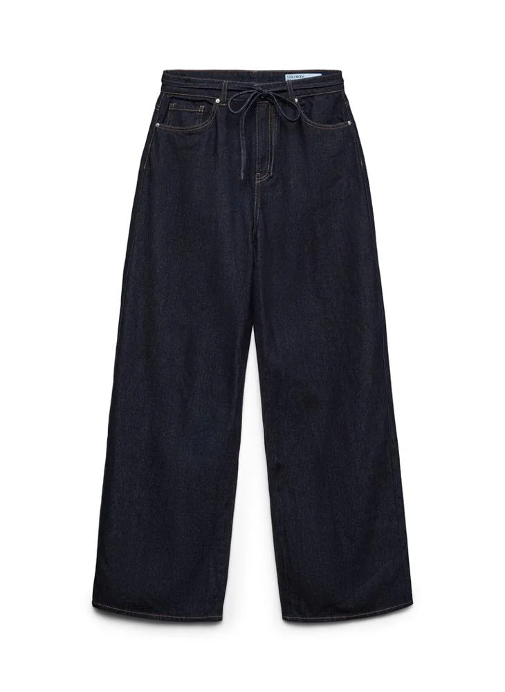 Vero Moda Mid-Rise Wide Belted Jeans