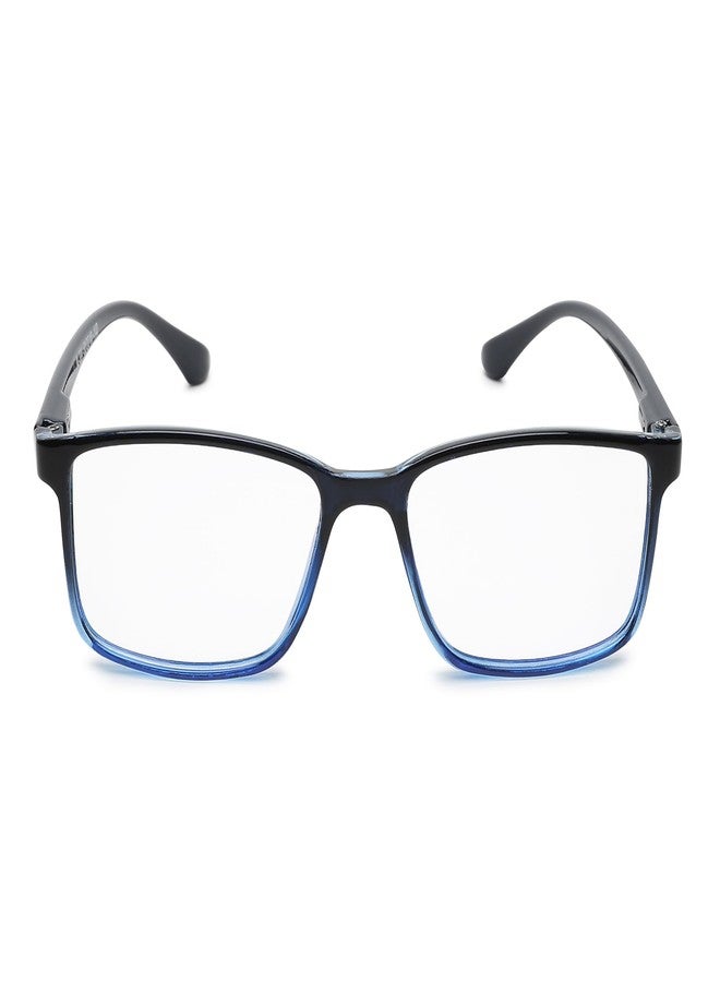 CRIBA Blue Square Reading Glass Computer Blue Cut Power +0.50+0.75+1.00+1.25+1.50+1.75+2.00+2.25+2.50+2.75+3.00 for Eye Protection from Laptop/Mobile Screen for Men & Women-E (+0.50) - Image 1