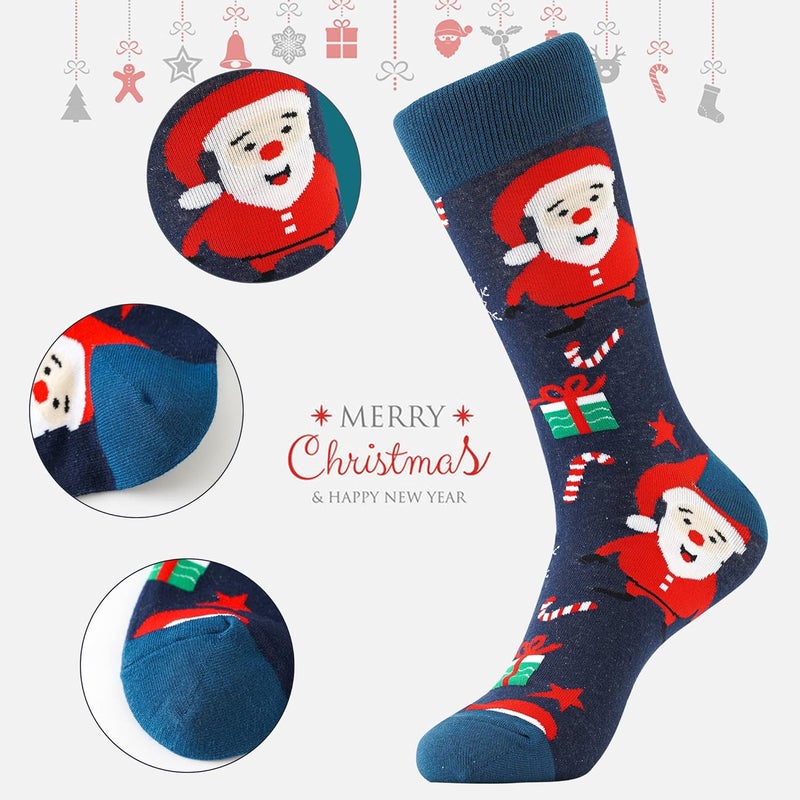 BISOUSOX Mens Dress Socks Funny Fun Colorful Crazy Funky Crew Socks for Men Novelty Happy Cotton Size 9-12 - Image 3
