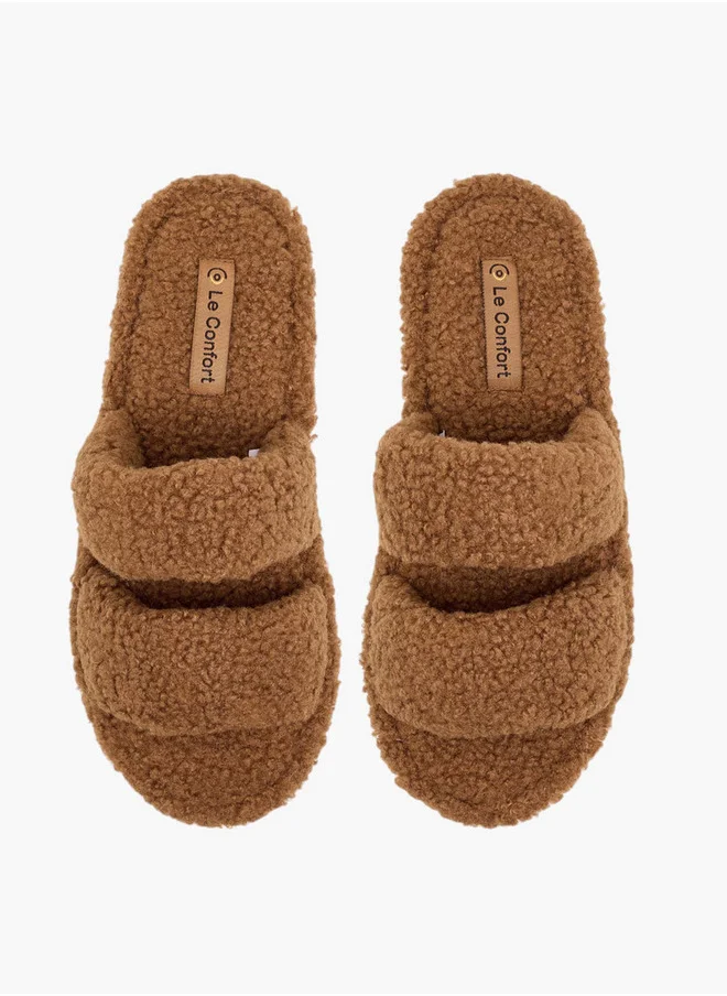 لو كونفورت Women's Faux Fur Bedroom Slippers