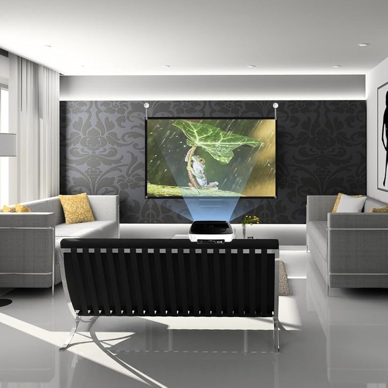 شاشة عرض عالية الدقة مقاس 120 بوصة للاستخدام الداخلي والخارجي، للسينما المنزلية والفصول الدراسية والمكاتب - Image 4