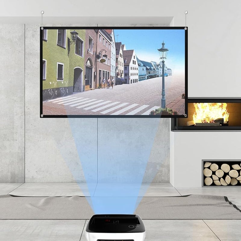 شاشة عرض عالية الدقة مقاس 120 بوصة للاستخدام الداخلي والخارجي، للسينما المنزلية والفصول الدراسية والمكاتب - Image 3