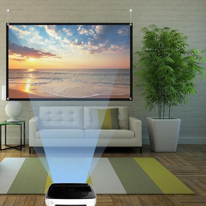 شاشة عرض عالية الدقة مقاس 120 بوصة للاستخدام الداخلي والخارجي، للسينما المنزلية والفصول الدراسية والمكاتب - Image 5