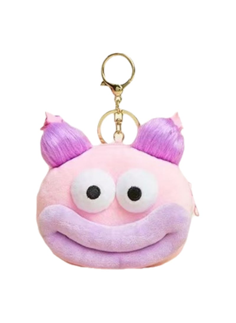 Creative Funny Ugly Pendant Plush Doll, Bag Key Pendant Doll Cartoon Backpack Small Pendant - Coin Purse Braid Jun - Pink