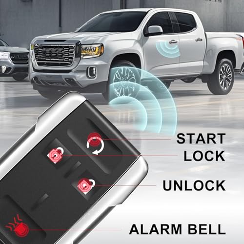 Nrgedzam 4 Buttons Keyless Entry Remote Key Fob Replacement for 20142018 Chevy Silverado GMC Sierra 1500 2500 3500 20152021 GMC Canyon Chevrolet Colorado 1PCS - Image 3