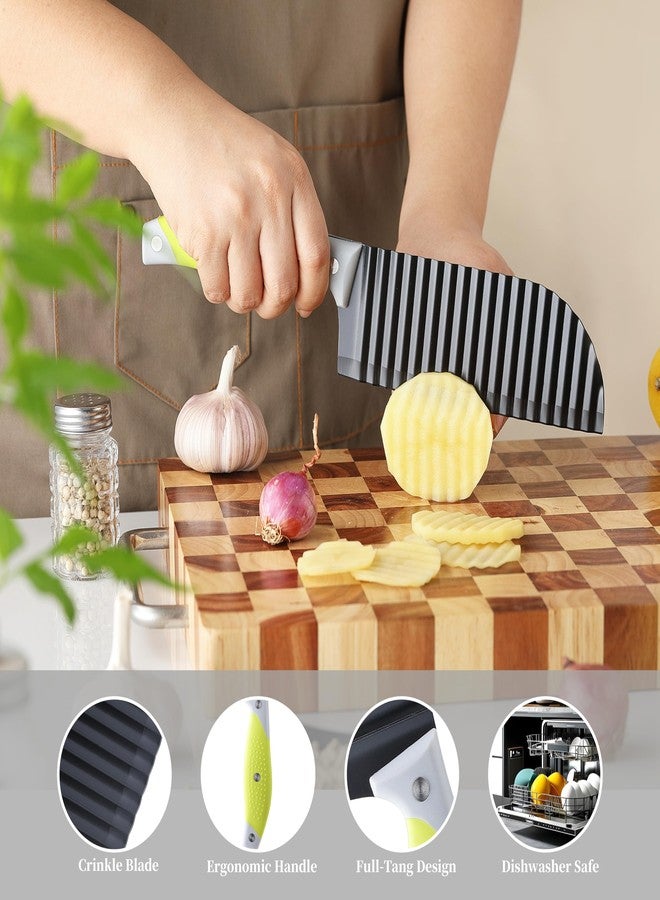VRUIFA Crinkle Cutter for Veggies, VRUIFA French Fry Cutter for Potatoes, Cucumber, Carrot and Fruit, Stainless Steel Wave Fries Cutter Slicer With Non-slip Handle, Dishwasher Safe - Image 4