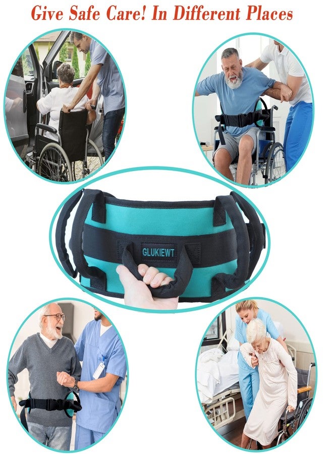 GLUKIEWT Gait Belts for Seniors Transfer Belt with Padded Handle Widen Non Slip Gate Belt for Lifting Elderly & Patient Medical Aid Walking Gait Belt with Quick Release Buckle Fit for 33.5" -55" Waist - Image 4