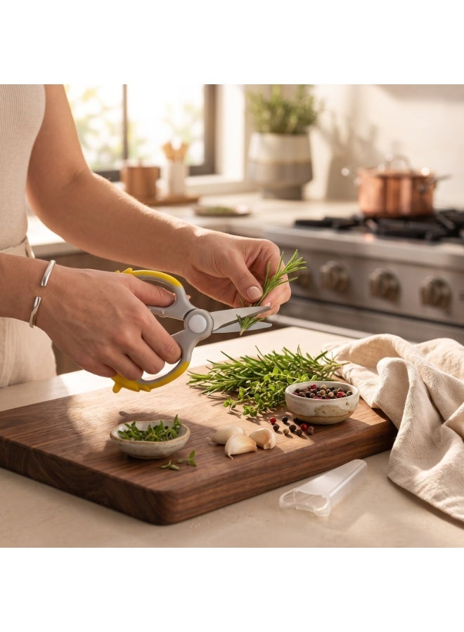 Kitchen Scissors with Protective Cover – Stainless Steel Multi-Purpose Food Cutting Scissors for Vegetables, Herbs & Packaging - Image 3