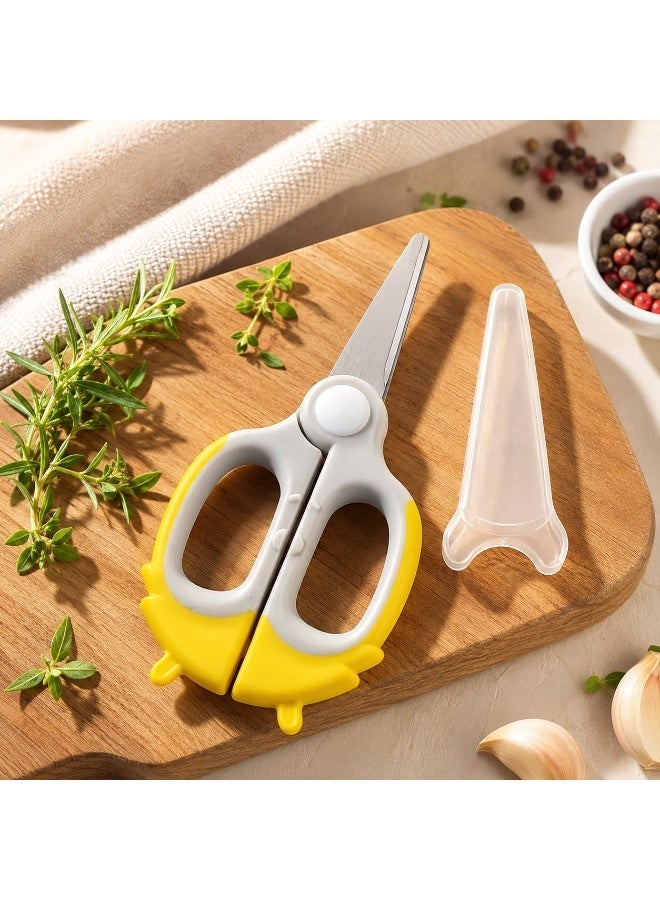 Kitchen Scissors with Protective Cover – Stainless Steel Multi-Purpose Food Cutting Scissors for Vegetables, Herbs & Packaging - Image 1