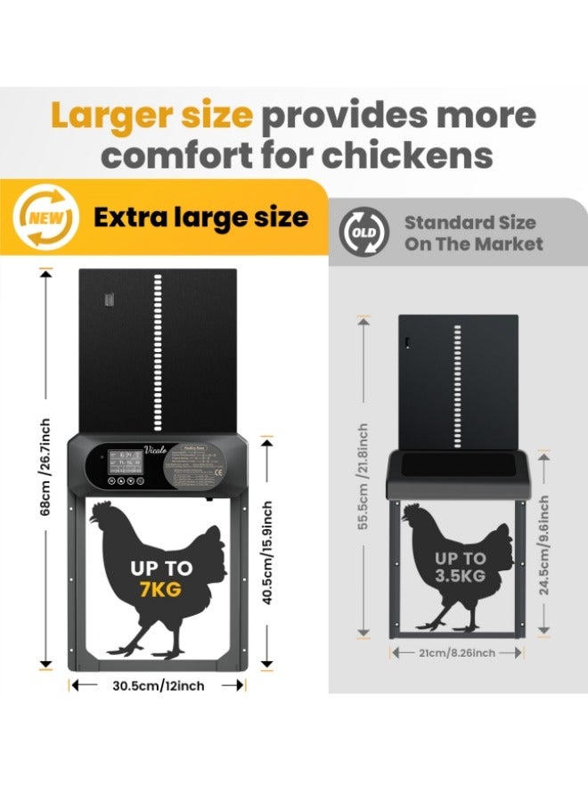 Generic Solar-Powered Automatic Chicken Coop Door with Light Sensor, Timer & Remote Control - Weatherproof Aluminum Poultry Door for Chickens & Ducks  - Image 2