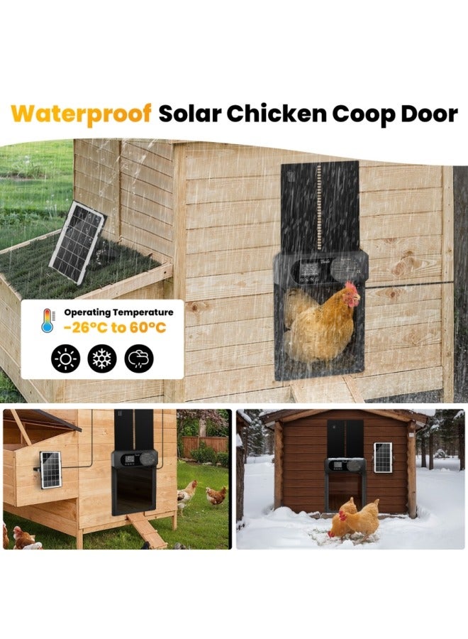Generic Solar-Powered Automatic Chicken Coop Door with Light Sensor, Timer & Remote Control - Weatherproof Aluminum Poultry Door for Chickens & Ducks  - Image 5