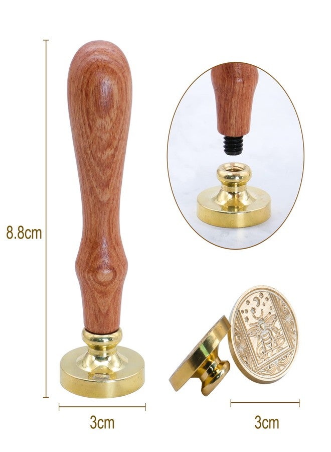 SWANGSA Wax Seal Stamp Set, Vintage 6 Pieces Sealing Wax Stamp Heads and 1 Wooden Handle for Wedding Party Invitations, Letters, Envelopes, Christmas (Starry Animals Set) - Image 2